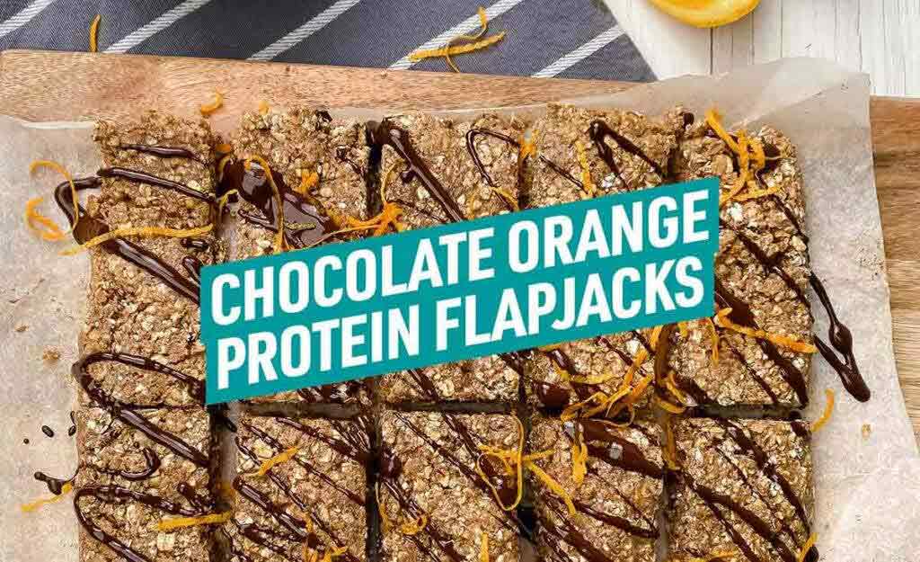 Our new homemade Chocolate Orange Protein Flapjacks are a convenient way of getting a protein hit on the go, but without the hefty price tag.