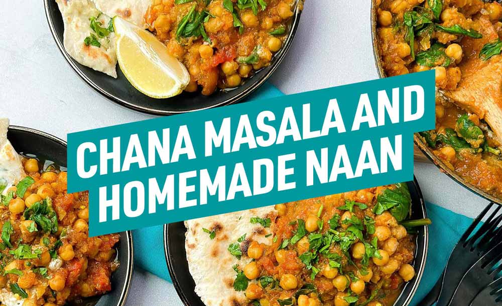 Our fiery chana masala is full of flavour that combines fragrant herbs and spices with a fluffy garlic and coriander naan for a delicious taste.