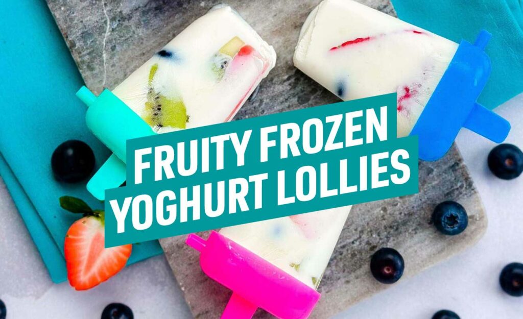 Creamy and delicious, our frozen yoghurt lollies are loaded with strawberries, kiwi and blueberries and have less than 6g of sugar each.