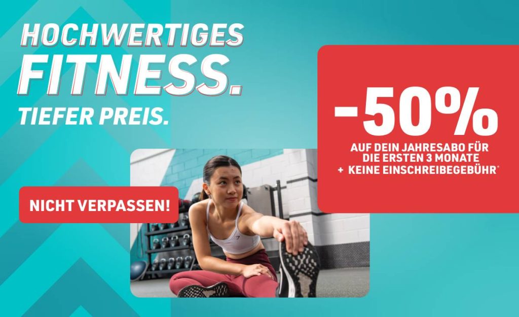 Spare -50% auf dein Jahresabo für die ersten 3 Monate oder sichere dir das Monatsabo mit -50% auf den ersten Monat. Keine Einschreibegebühr!