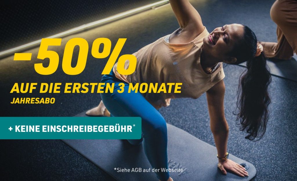 Spare -50% auf dein Jahresabo für die ersten 3 Monate oder sichere dir das Monatsabo mit -50% auf den ersten Monat. Keine Einschreibegebühr!