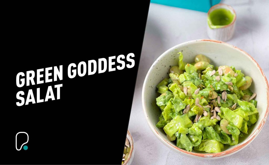 Dieser Green-Goddess-Salat ist frisch, fein und enthält 24 g Protein pro Portion: Ideal als schnell zubereitetes Mittag- oder Abendessen. Voller Nährstoffe und Nahrungsfasern: Einfach fein als Teil deiner Meal-Prep-Routine für deine tägliche Portion Gemüse und als Energieboost.